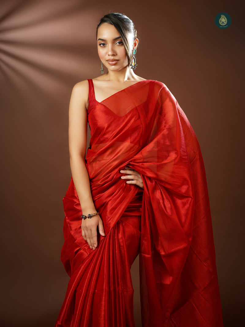 Handloom Mul Cotton Tissue Saree - Flavor Fests