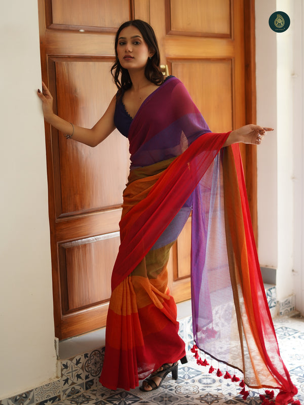 Mul Cotton Saree Rainbow Series - Chilly Whisk