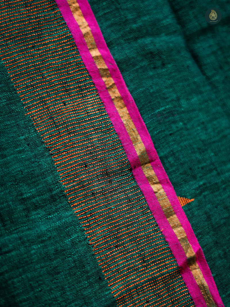 Teal Green Hand Weaved Linen Suit Set