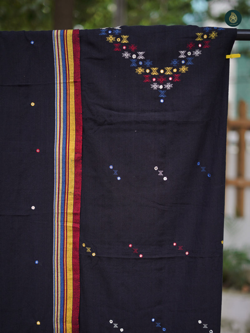 Handloom Bhujodi Kala Cotton - Mid Black