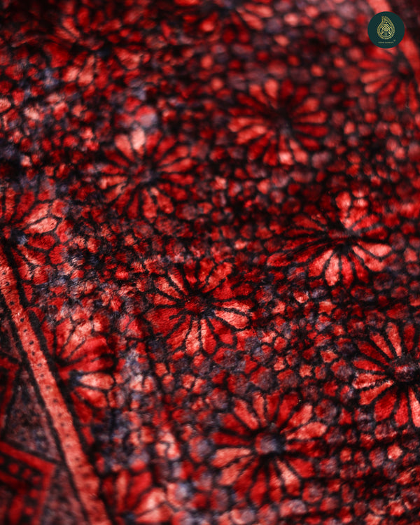 Ajrakh Velvet Fabric Aburun Red