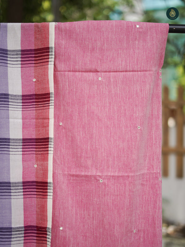 Handloom Bhujodi Kala Cotton - Pink