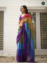 Mul Cotton Saree Rainbow Series - Frozen Euphoria