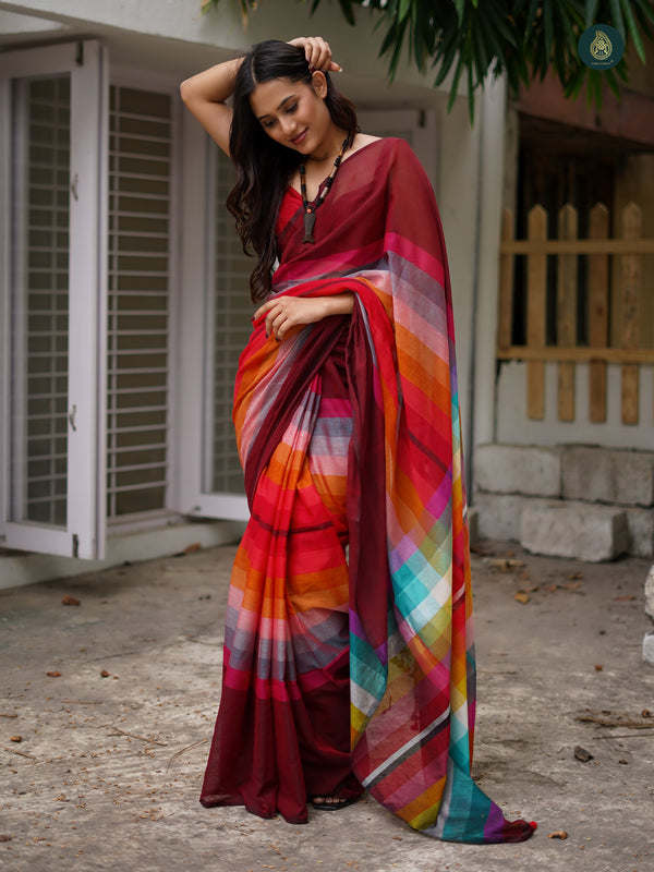 Mul Cotton Saree Rainbow Series - Luscious Savors