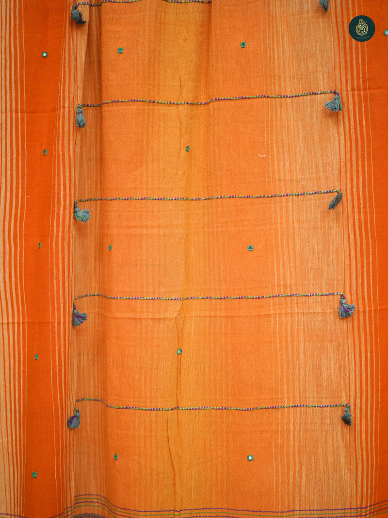 Handloom Bhujodi Kala Cotton - Orange