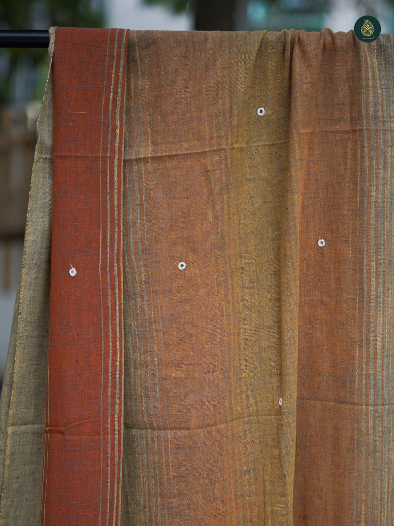 Handloom Bhujodi Kala Cotton - Mellow Orange