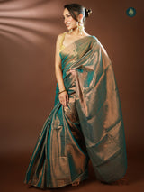 Handloom Mul Cotton Tissue Saree - Frozen Frenzy