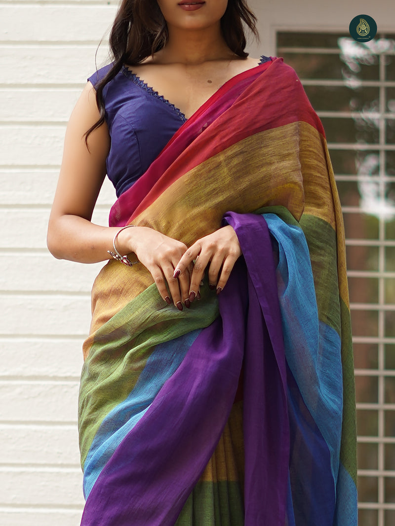 Mul Cotton Saree Rainbow Series - Frozen Euphoria