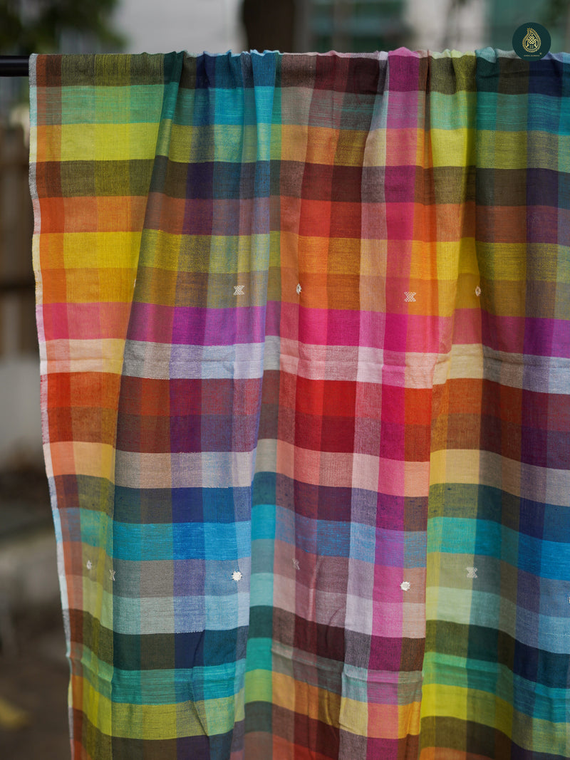 Handloom Bhujodi Kala Cotton - Pastel Yellow