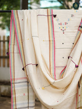 Handloom Bhujodi Kala Cotton - Procelein White