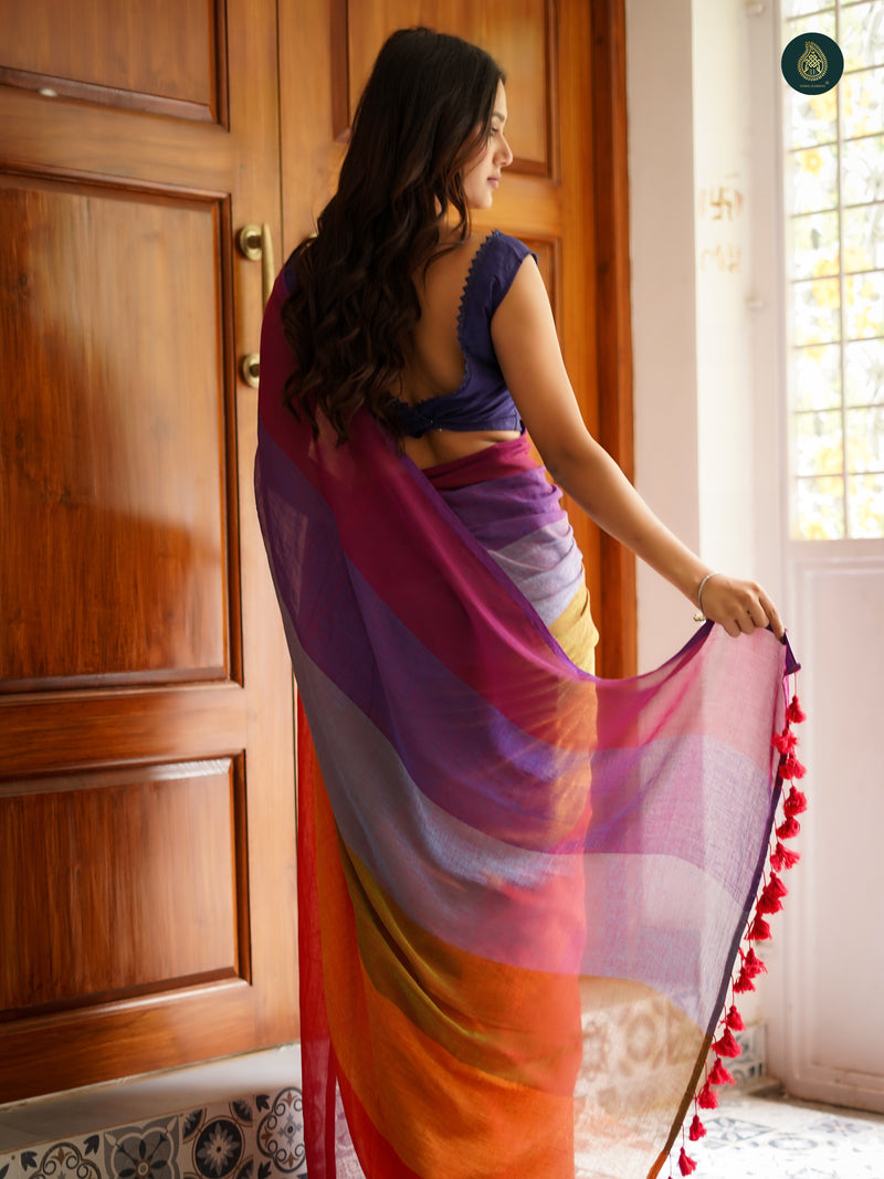 Mul Cotton Saree Rainbow Series - Chilly Whisk