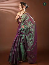 Handloom Mul Cotton Tissue Saree - Arctic Delights