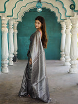 Evening Dove Mul Cotton Tissue Saree