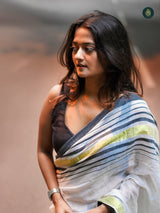 Woven Mul Cotton Saree - Taken