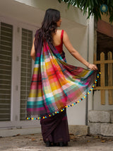 Mul Cotton Saree Rainbow Series - Chilled Artistry