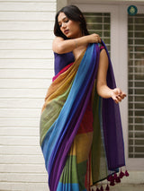 Mul Cotton Saree Rainbow Series - Frozen Euphoria