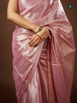 Handloom Mul Cotton Tissue Saree - Pinklicity