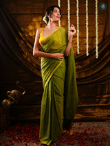 Juniper Green Sequin Mul Cotton Saree