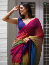 Mul Cotton Saree Rainbow Series - Creamy Confections