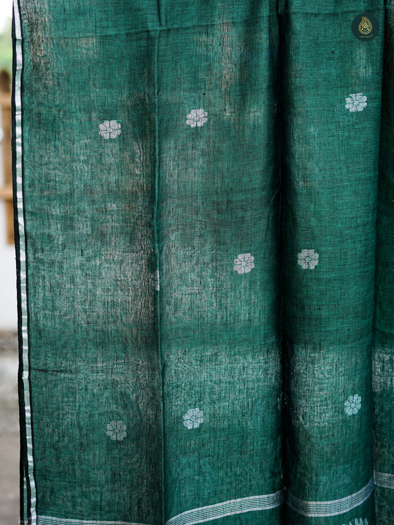 Shamrock Green Hand Weaved Linen Suit Set