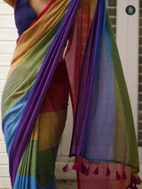 Mul Cotton Saree Rainbow Series - Frozen Euphoria