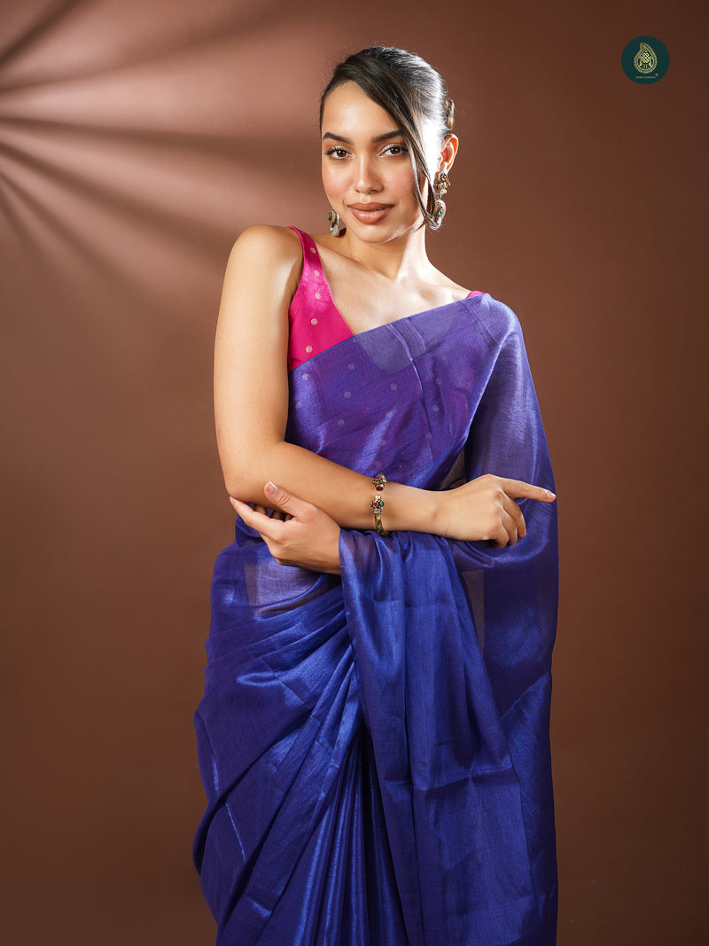 Handloom Mul Cotton Tissue Saree - Classic Treats