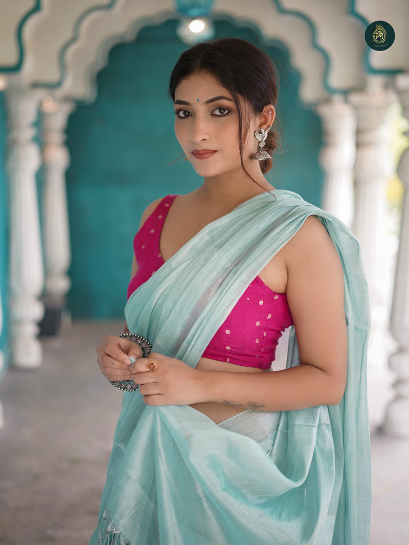 Mermaid Mul Cotton Tissue Saree