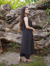 Jade Black Silk Kurta & Bottom Suit ( 2 Piece Set )