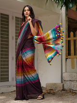 Mul Cotton Saree Rainbow Series - Chilled Artistry