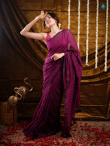 Orchid Purple Sequin Mul Cotton Saree