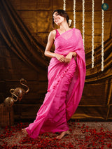 Sweetie Pink Sequin Mul Cotton Saree