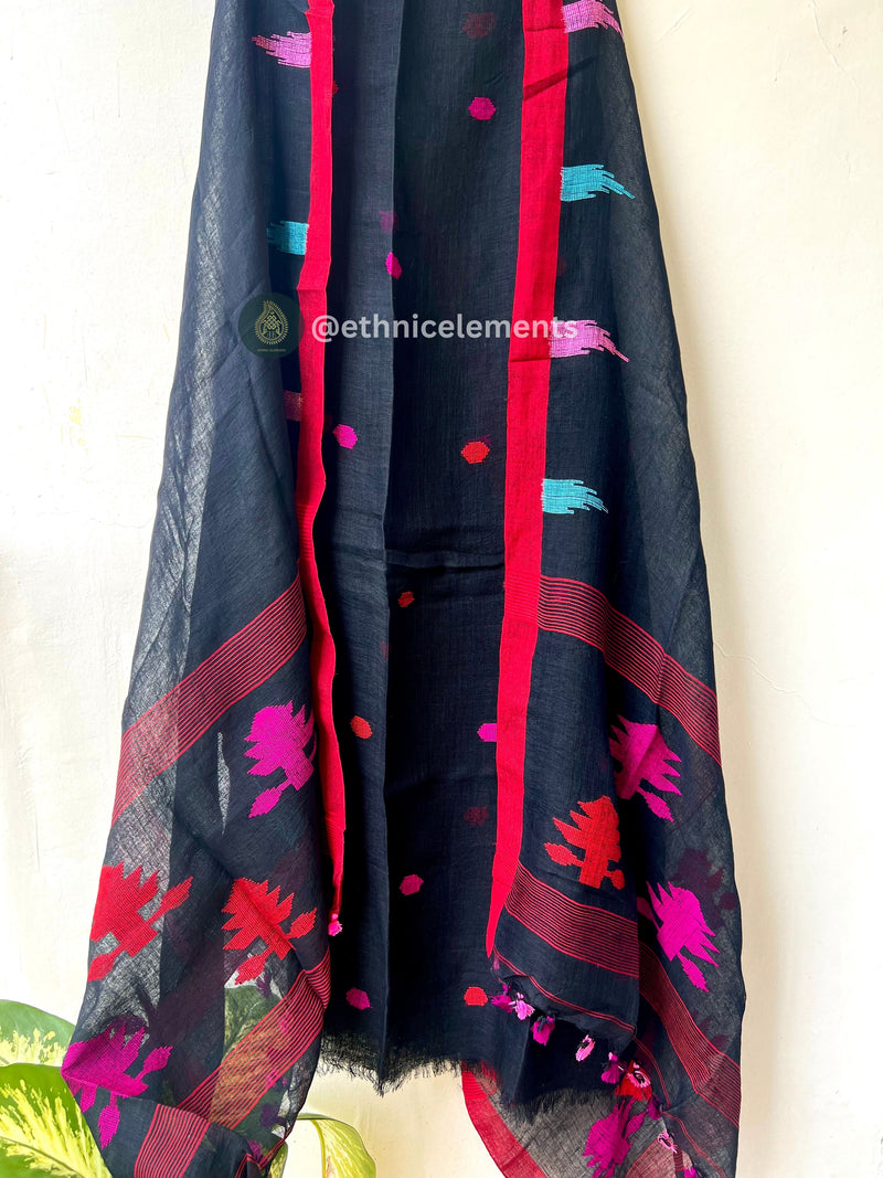 Hand Woven Linen Jamdani Suit Set- Dazzling Diva