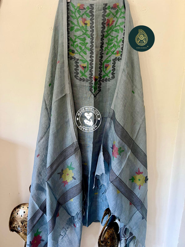 Woven Linen Jamdani Suit - Look Within