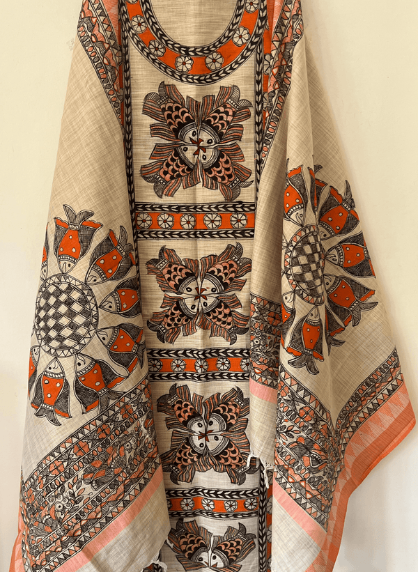 Hand Painted Madhubani Suit - Touch Of Spices