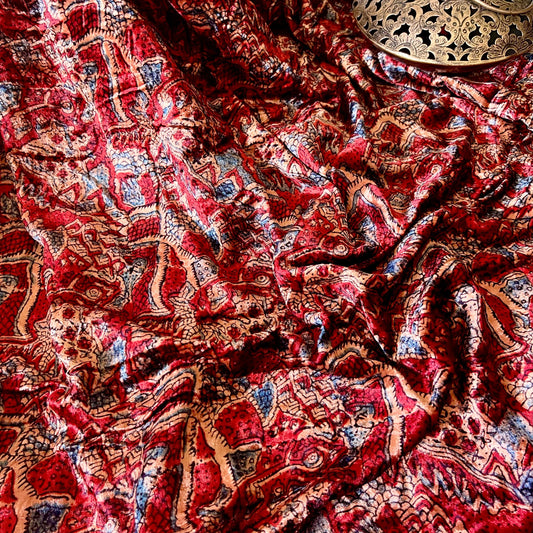 Ajrakh Fabric In Velvet - 11