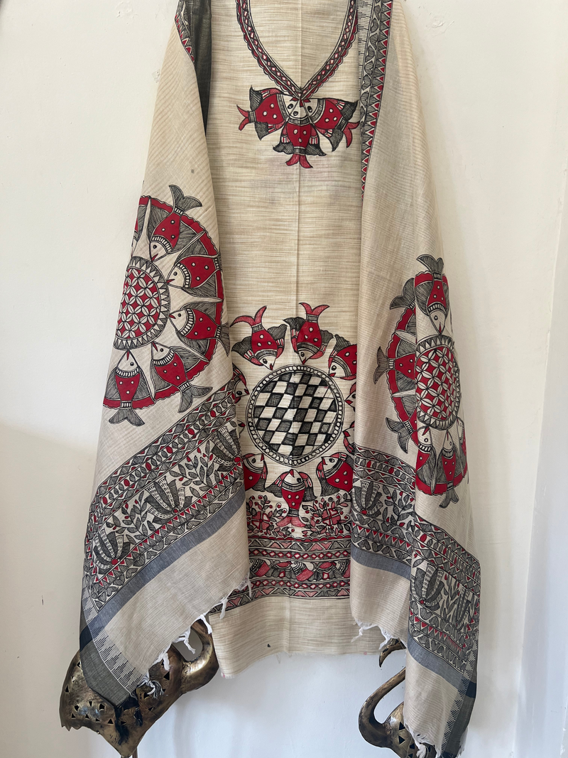 Hand Painted Madhubani Suit - Willow Creek