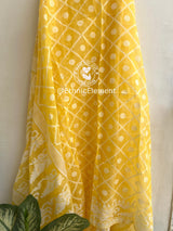 Jamdani Cotton Suit Set - Candy Yellow