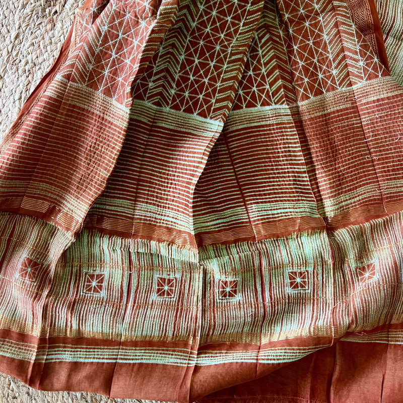 Nui Shibori Maheswari Silk Suit - Happiest