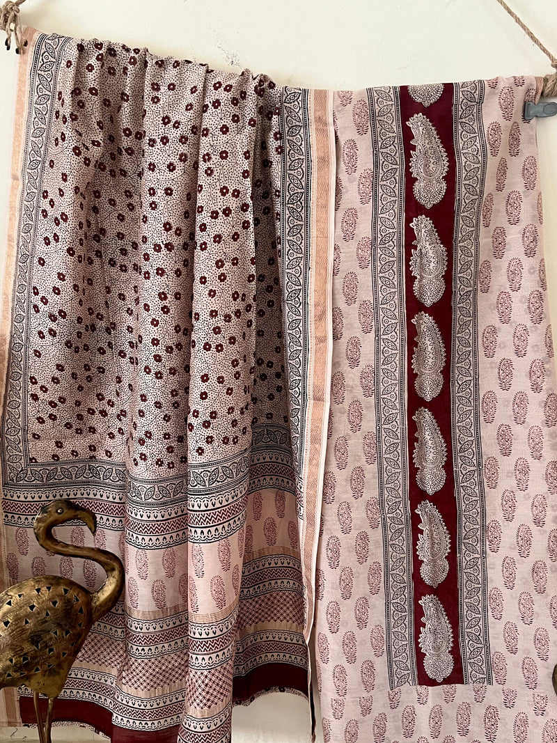 Bagh Print Maheshwari Suit Set - Shy Away