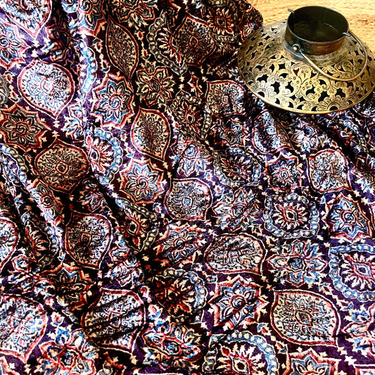 Ajrakh Fabric In Velvet - 18