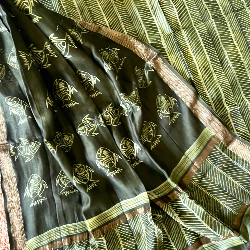 Nui Shibori Maheswari Silk Suit - Vintage