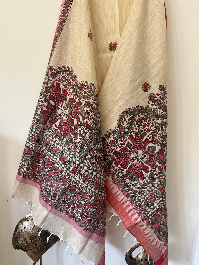 Hand Painted Madhubani Suit - Winged Angel