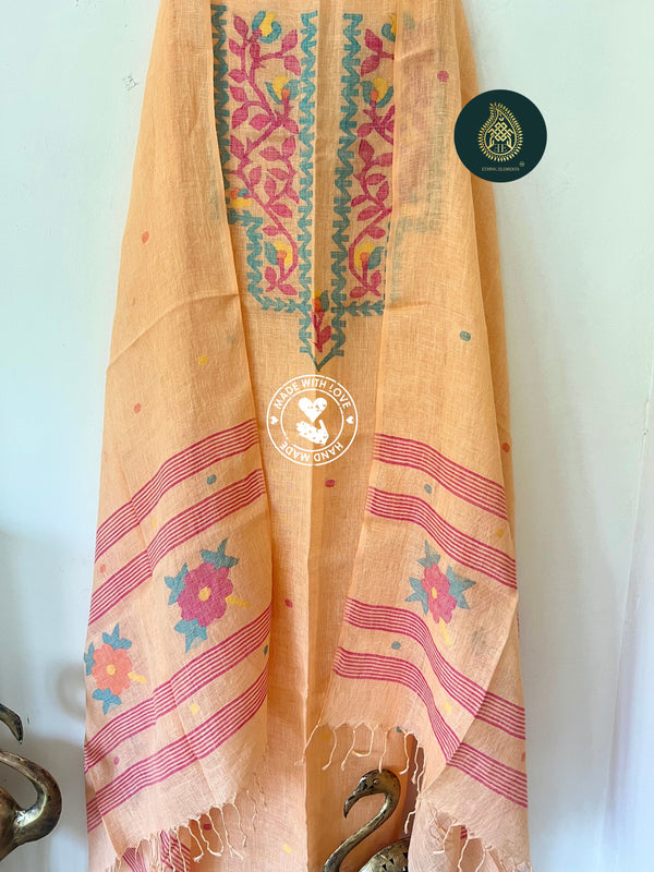 Woven Linen Jamdani Suit - Find Yourself