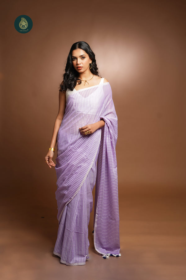 Woven Mul Cotton Saree - Up Late