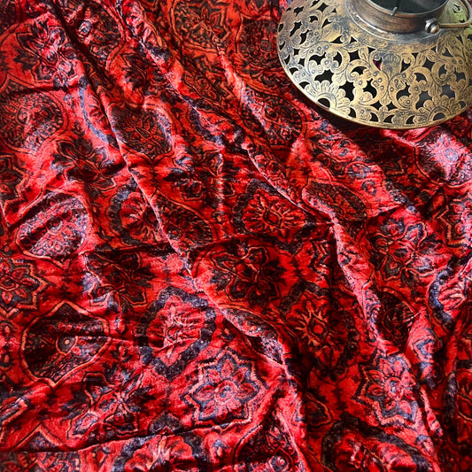 Ajrakh Fabric In Velvet - 1
