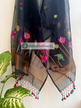 Muslin Jamdani Suit Set- Pichwai Themed- Riveting Looks