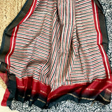 Muga Tussar Silk Suit Set- Red & Black