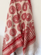 Hand Painted Madhubani Suit - Tinge Of Rose