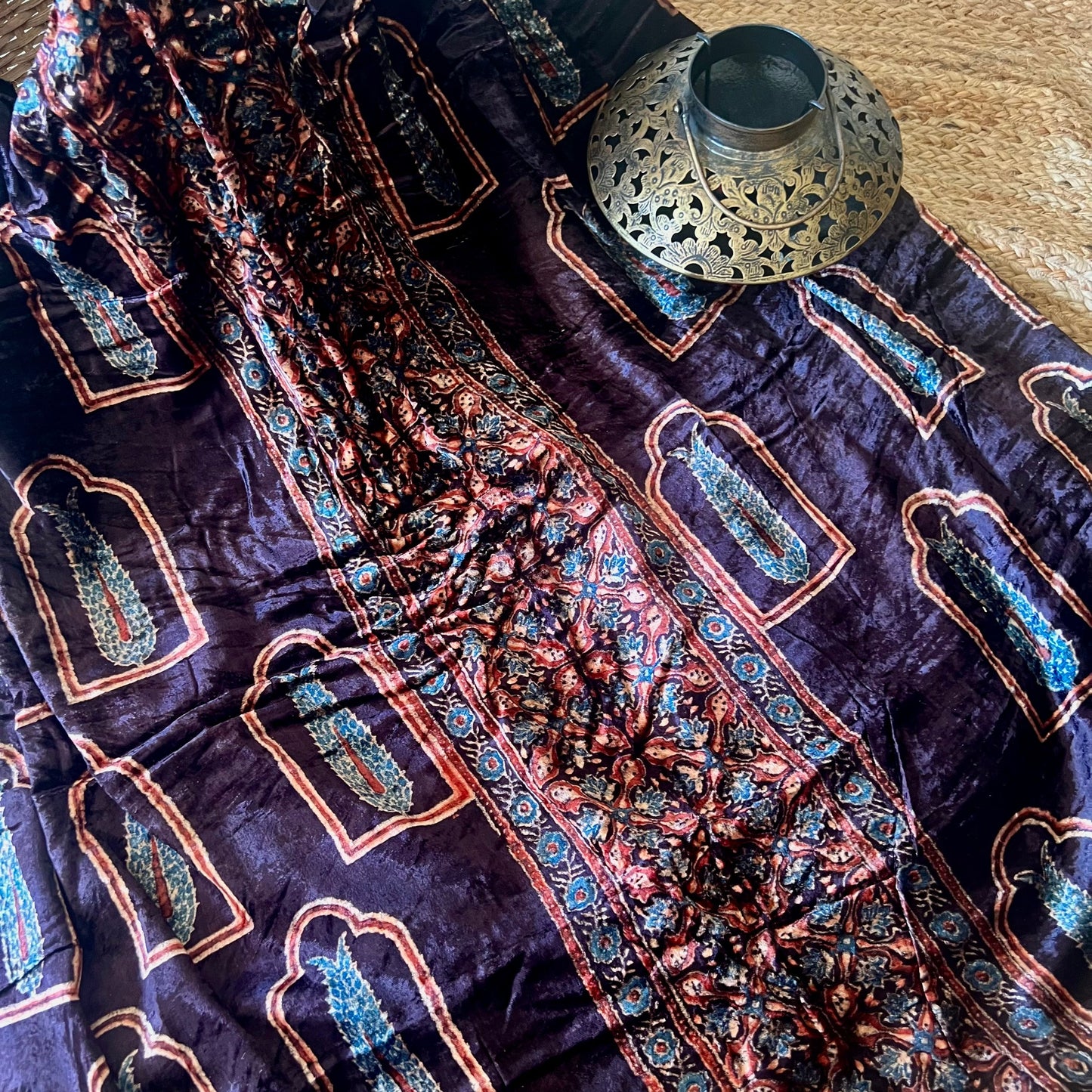 Ajrakh Fabric In Velvet - 24