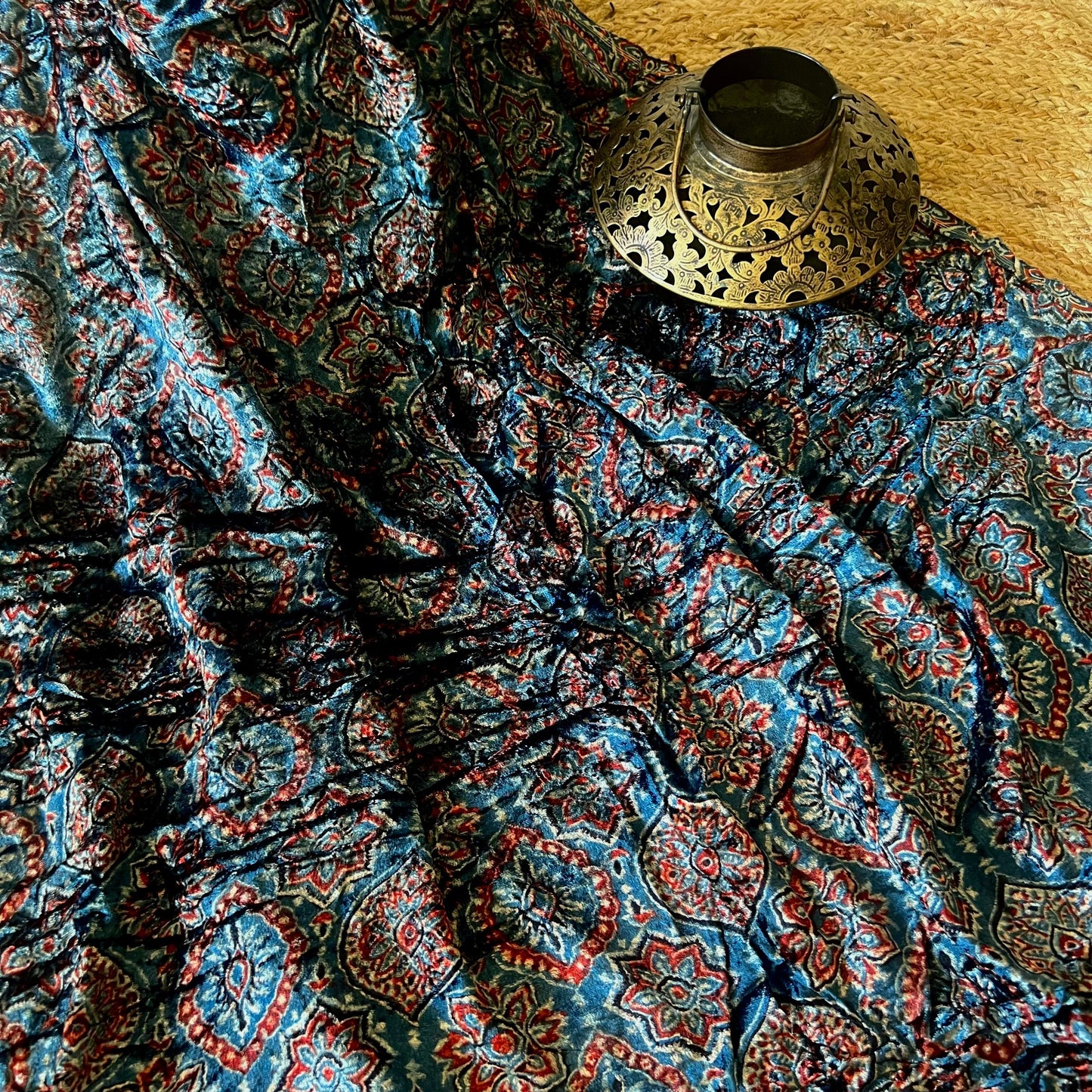 Ajrakh Fabric In Velvet - 27